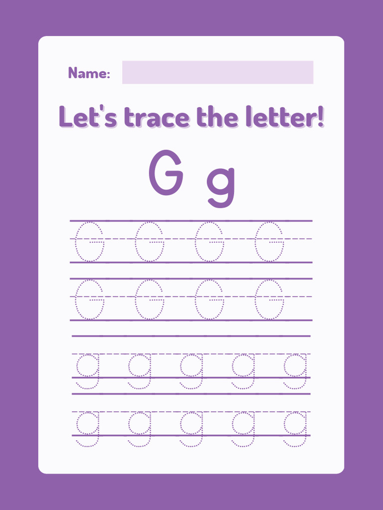 Letter Tracing Worksheet: G, H, I | PDF