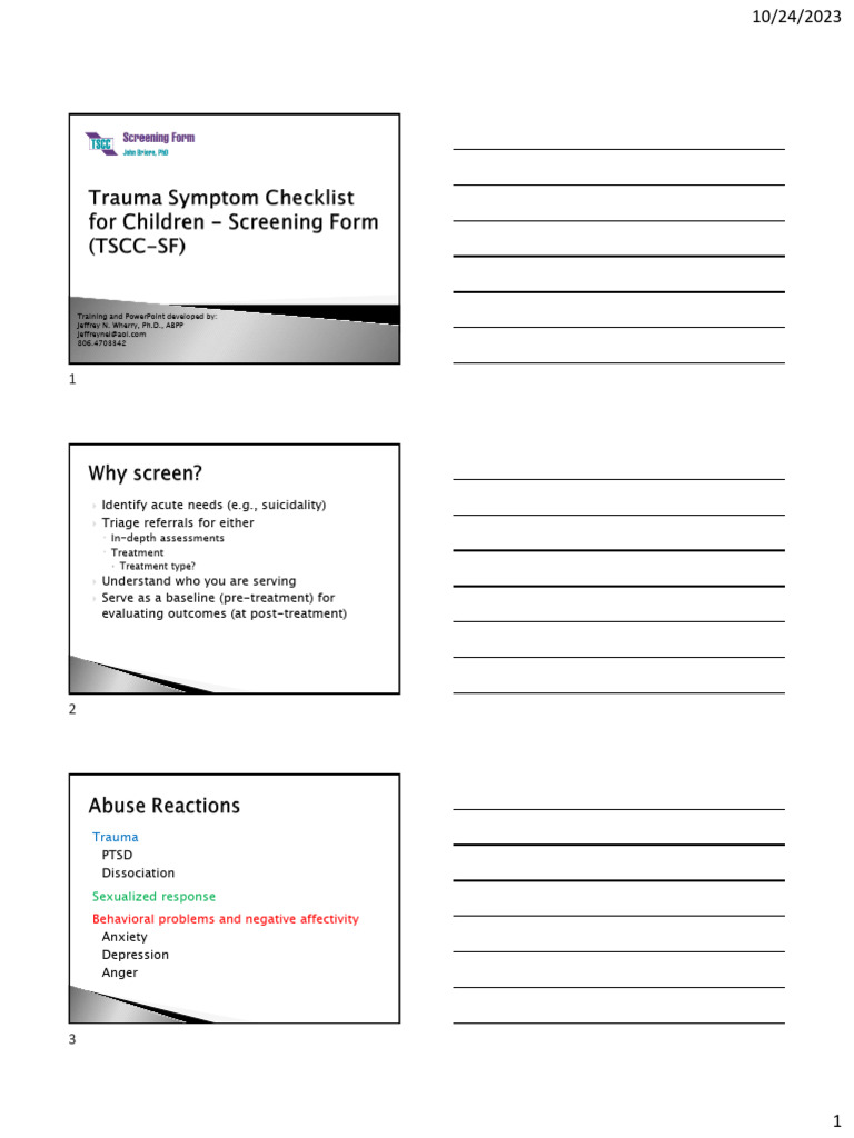 TSCC Assessment Overview and Guidelines | PDF | Psychological Trauma ...