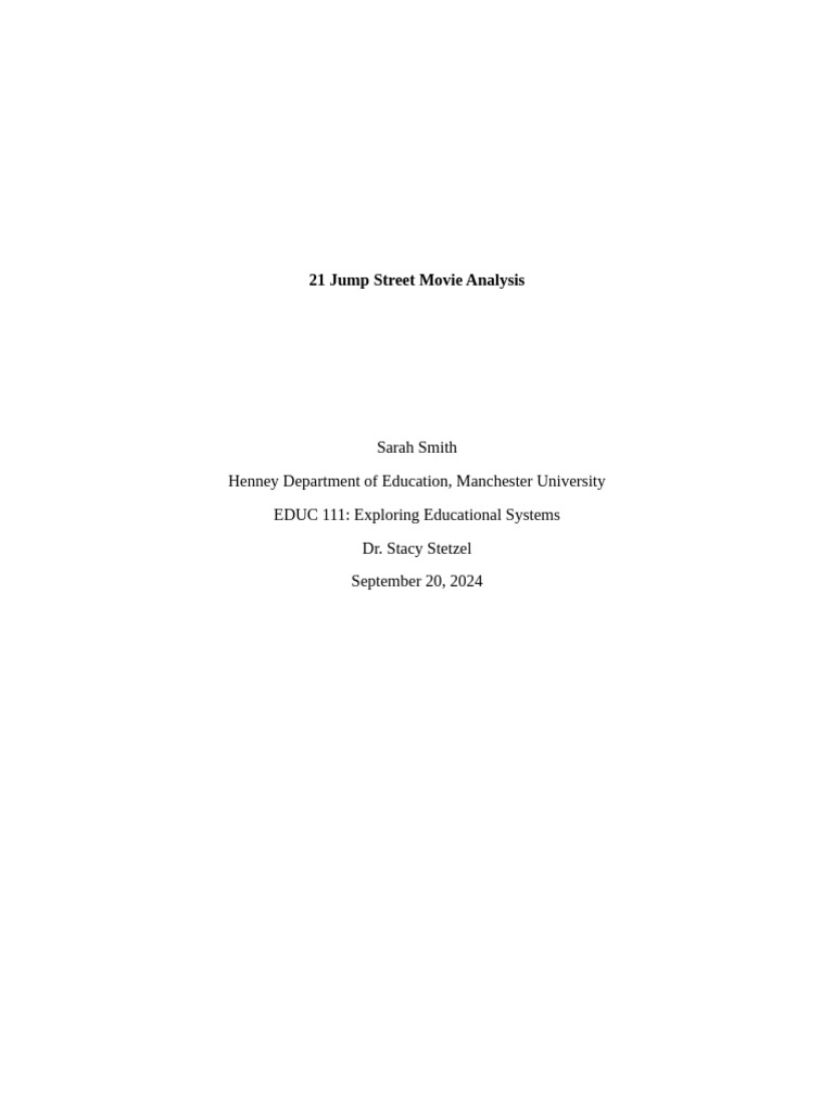 21 Jump Street: High School Reality Check | PDF | Social Psychology ...