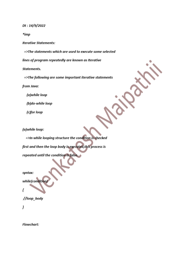 Java Iterative Statements Explained | PDF | String (Computer Science ...