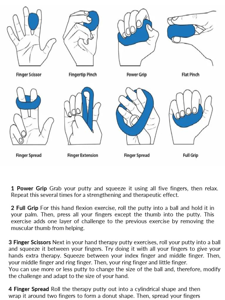 Hand Therapy Putty Exercises Guide | PDF