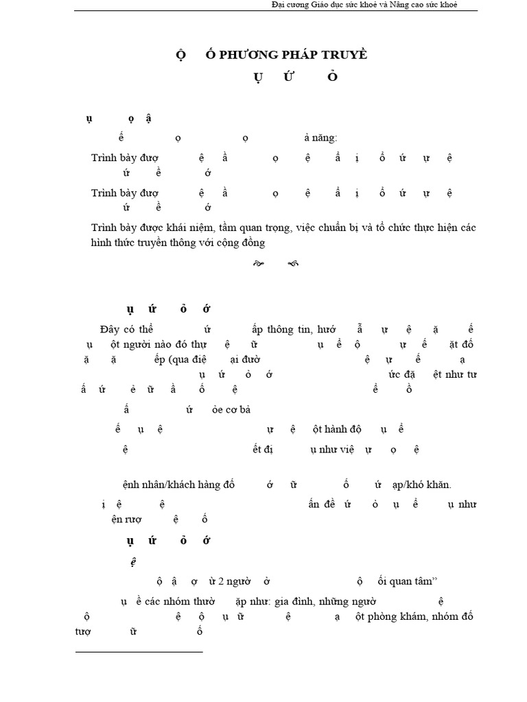 Bai Doc - Bai 5 - Mot So PP Truyen Thong | PDF