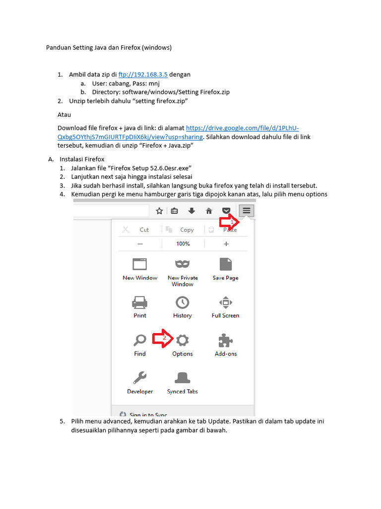Tutorial instalasi Firefox dan Java di Windows | PDF