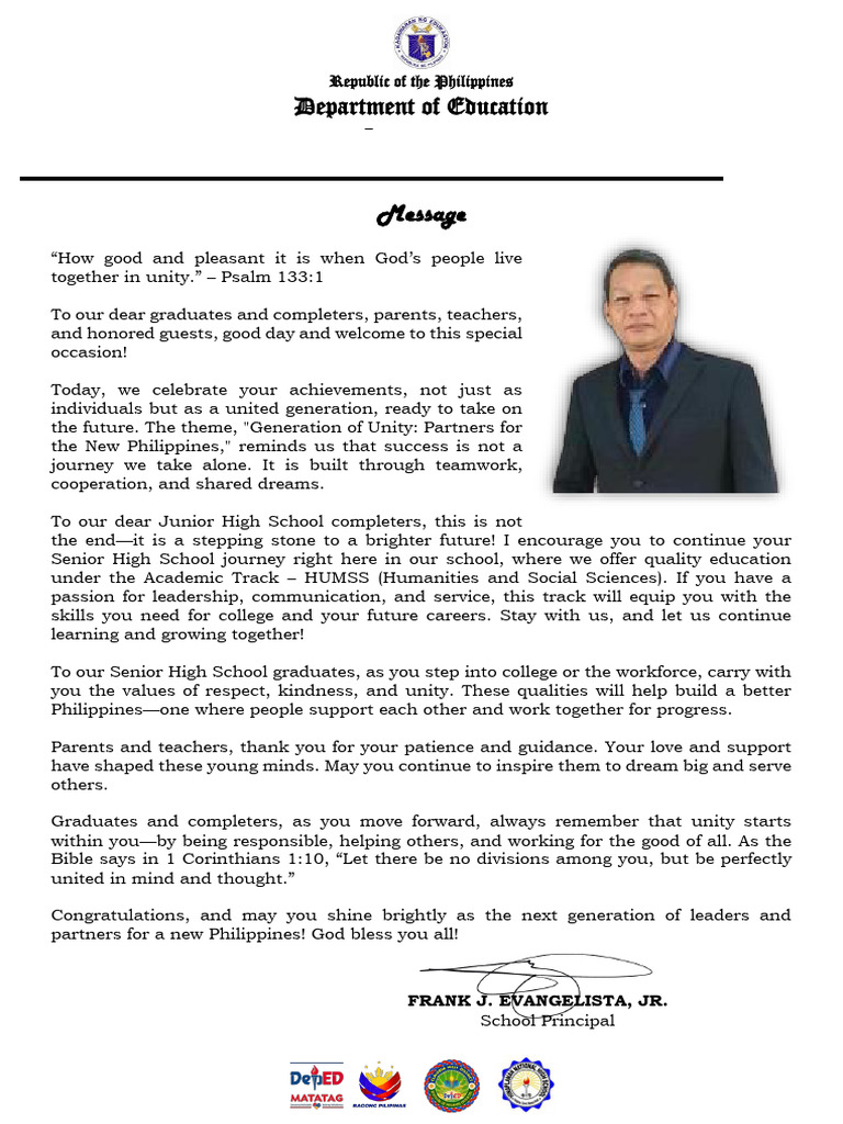 MESSAGE Principal | PDF