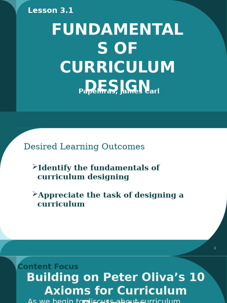 Curriculum Design Fundamentals Explained | PDF | Curriculum | Learning