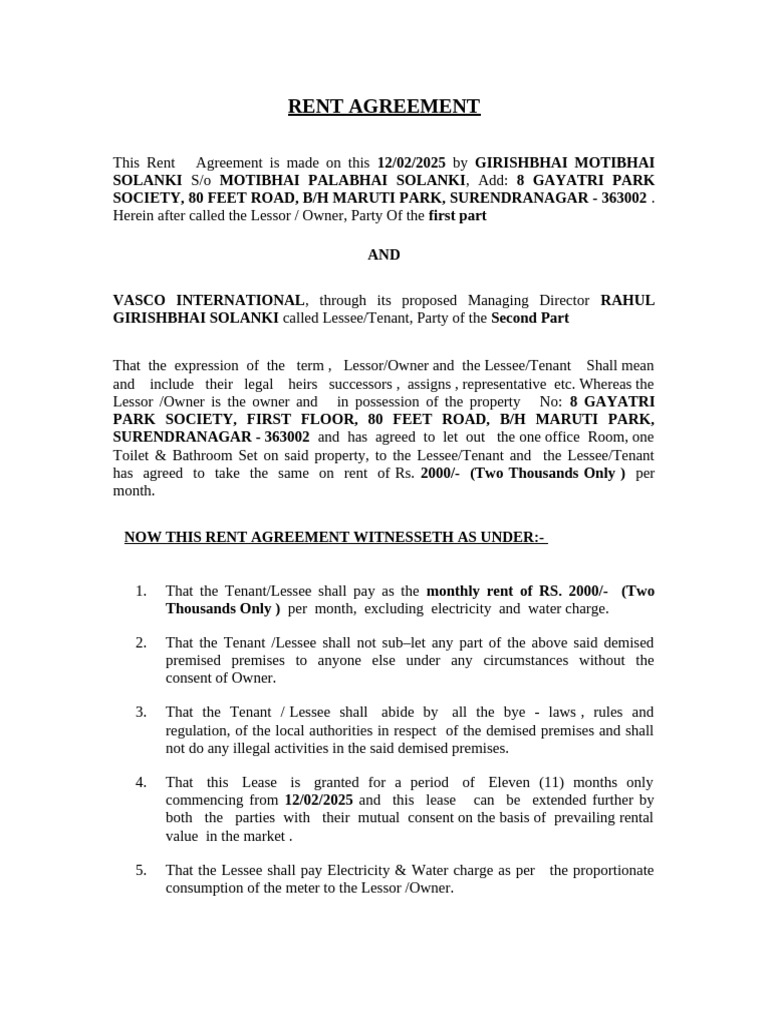 Rent Agreement Format MakaanIQ | PDF | Lease | Leasehold Estate