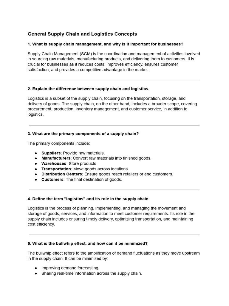 Supply Chain Management Essentials Guide | PDF | Supply Chain | Logistics