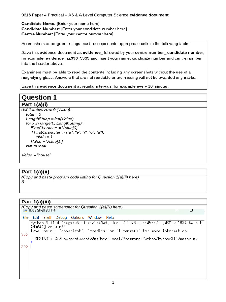 AS & A Level Computer Science Practical Evidence | PDF | Queue ...