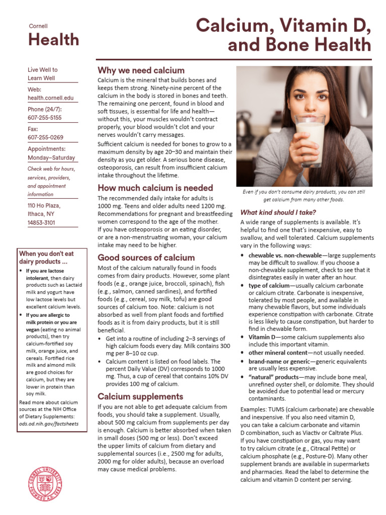 Essential Calcium for Bone Health | PDF | Vitamin D | Osteoporosis