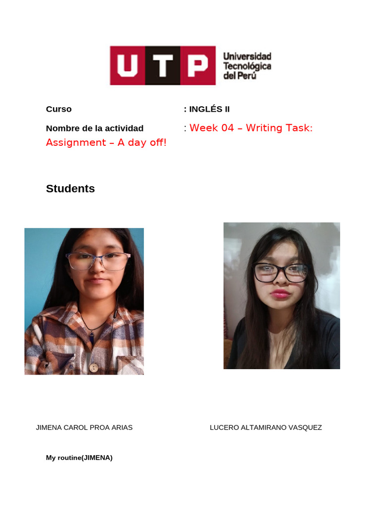 Daily Routines of Two Students | PDF