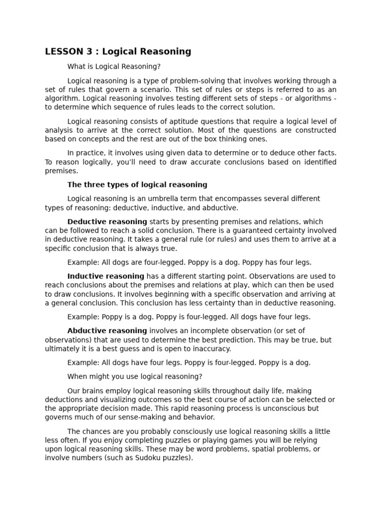 311202504565339381IEC 3-Module 3-Lesson 3 - Logical Reasoning | PDF ...