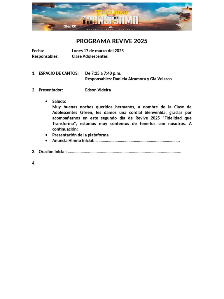 PROGRAMA REVIVE 2025 | PDF
