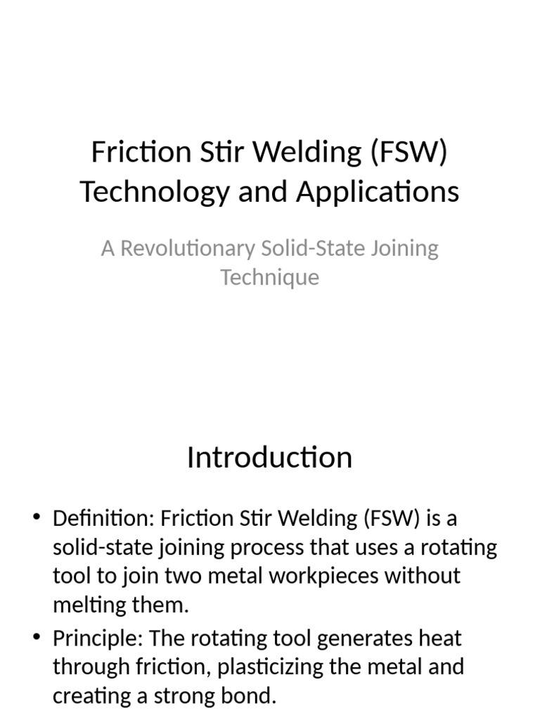 Applications of Friction Stir Welding | PDF
