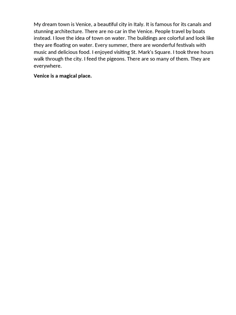My Dream Town Is Venice PDF