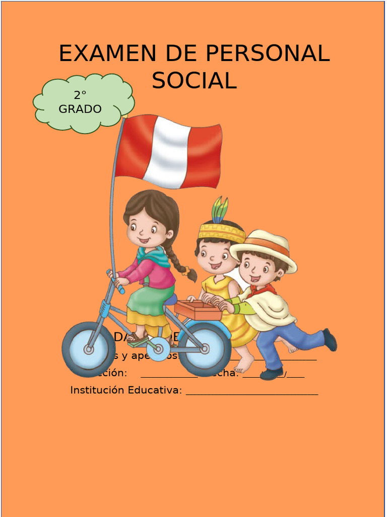Examen de Personal Social 2° Grado | PDF