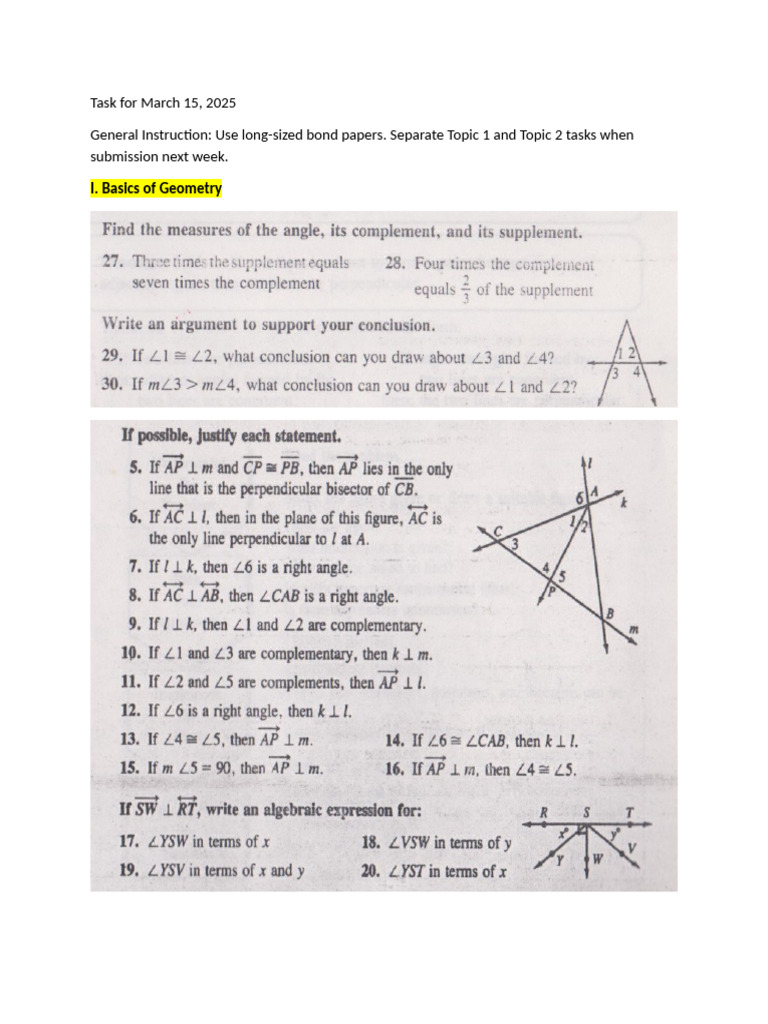 Tasks Topics 1 and 2 | PDF