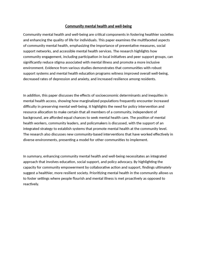 Essentials for Community Mental Health Care | PDF