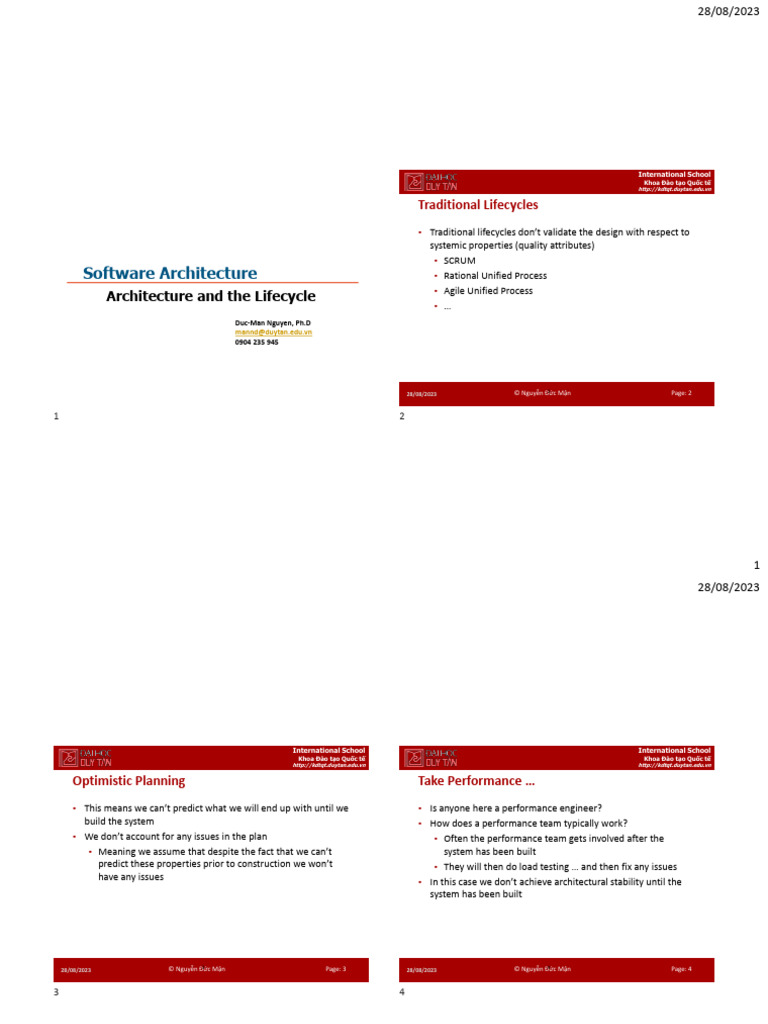 Software Architecture Lifecycle Insights | PDF | Retail