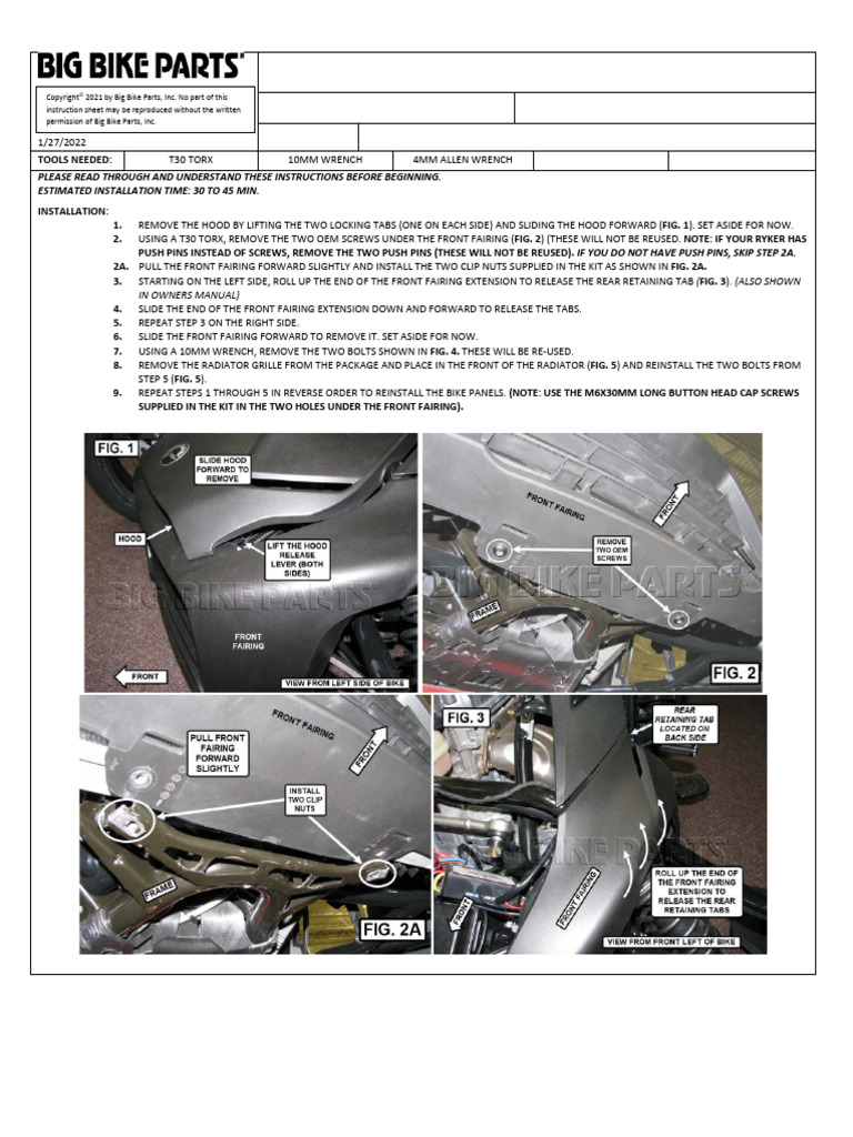 Can-Am Ryker Radiator Grille Install Guide | PDF