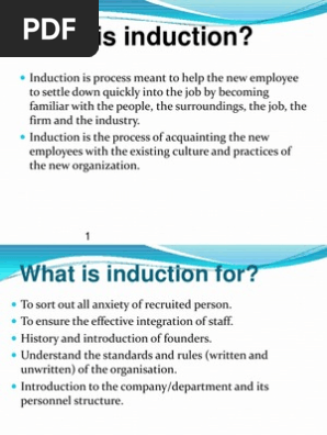 Induction Pdf Employee Retention Employment