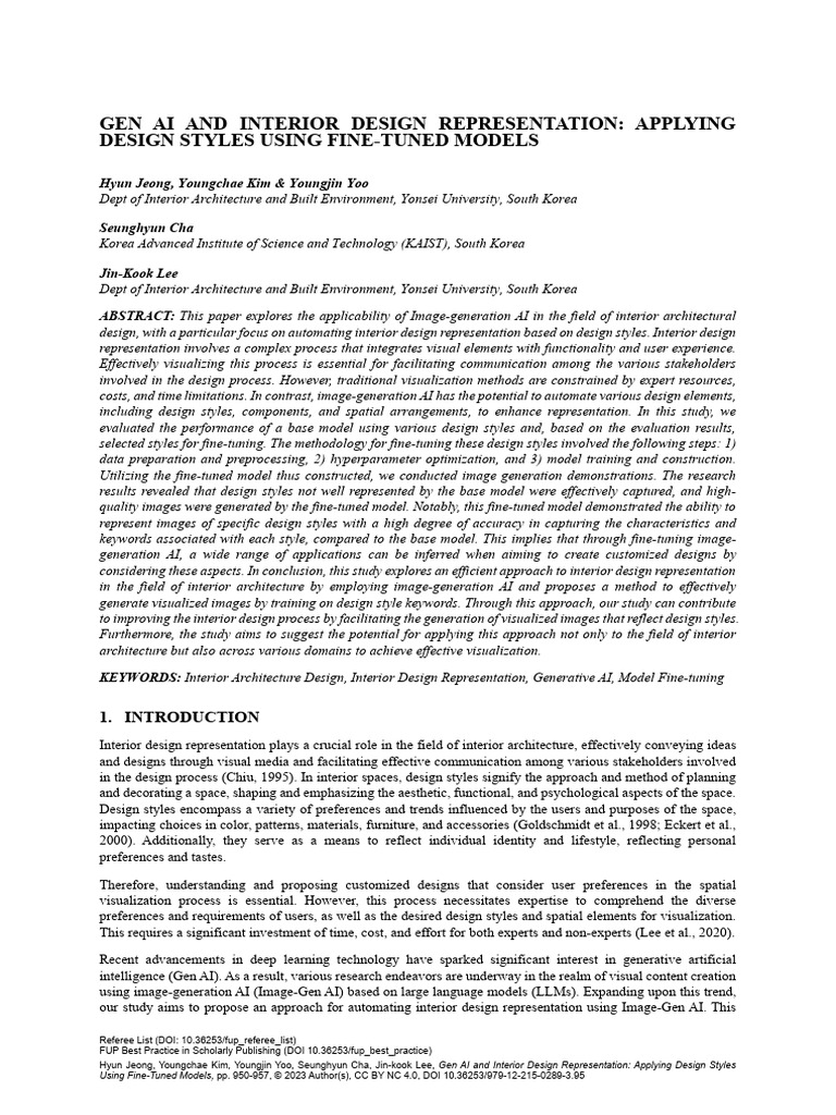 Gen AI and Interior Design Representation Applying | PDF | Artificial ...