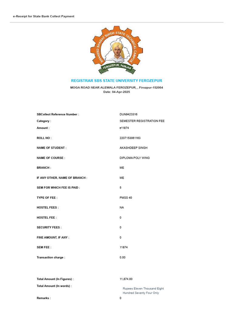 e-Receipt for SBS Collect Payment | PDF