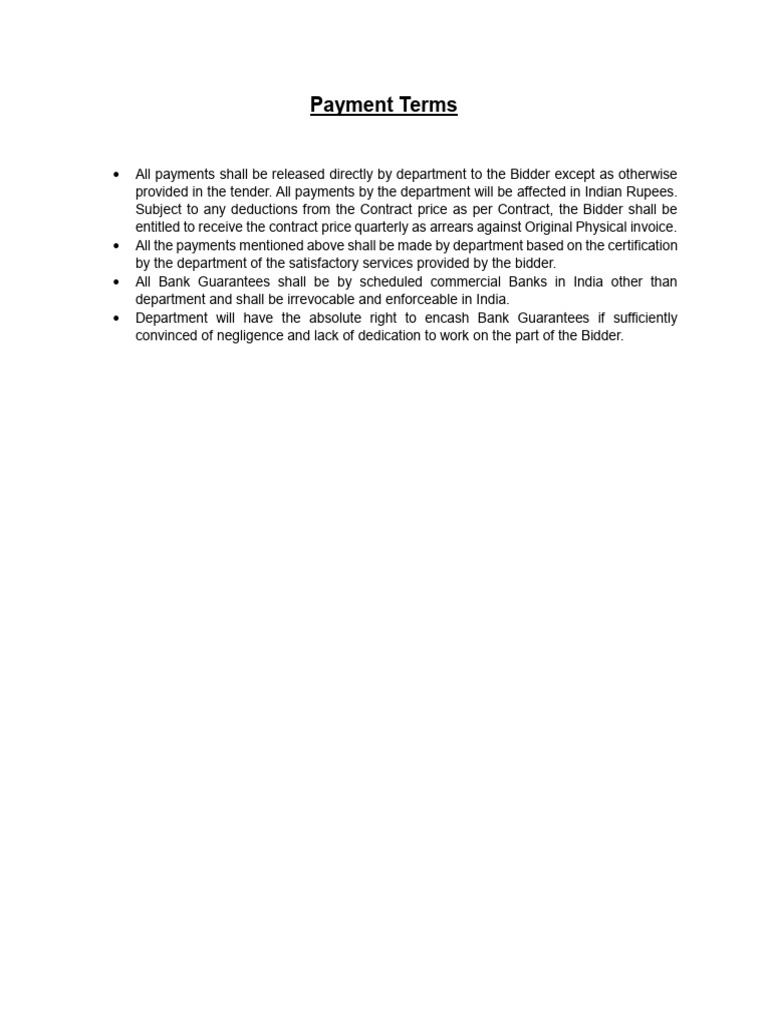 Payment Terms | PDF