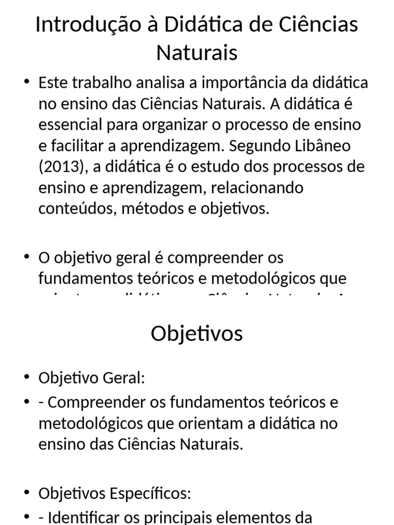 Didática no Ensino de Ciências Naturais | PDF | Science | Aprendizado