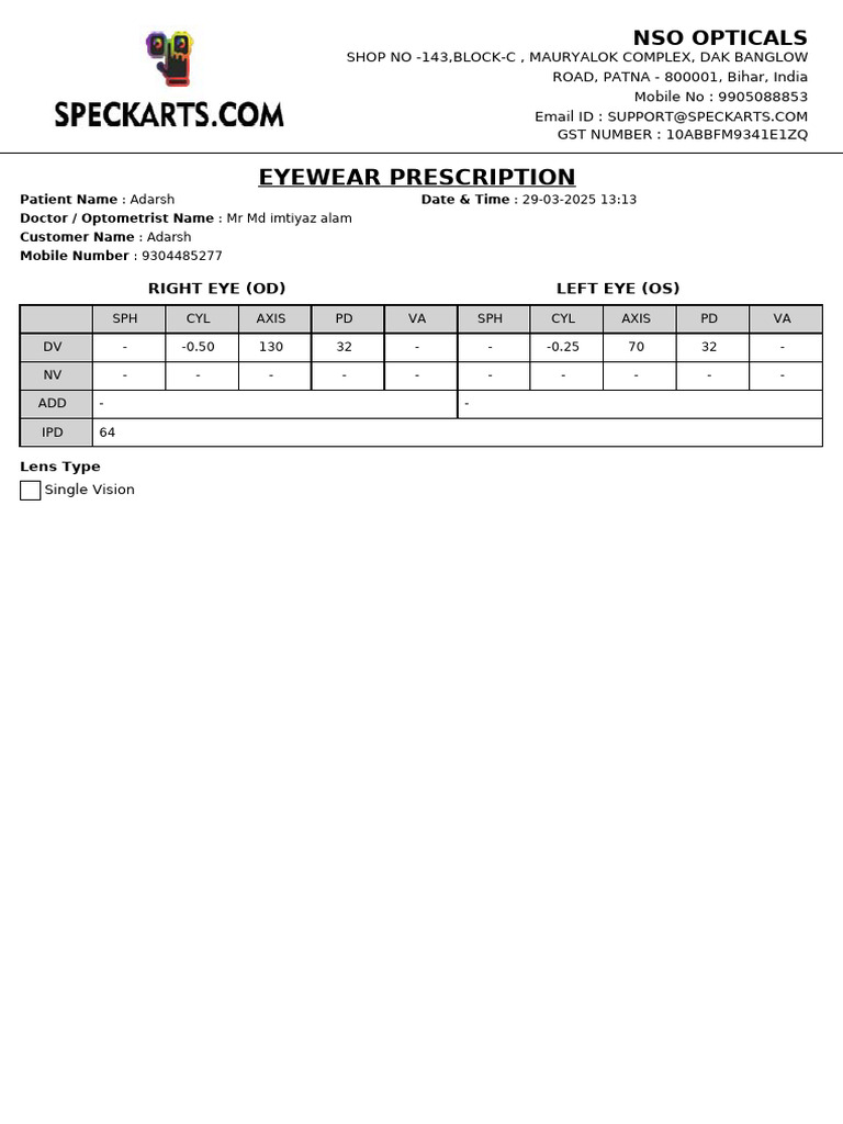 Prescription Eye ? | PDF