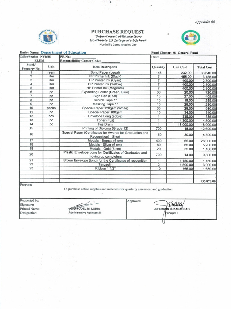 Purchase Request | PDF