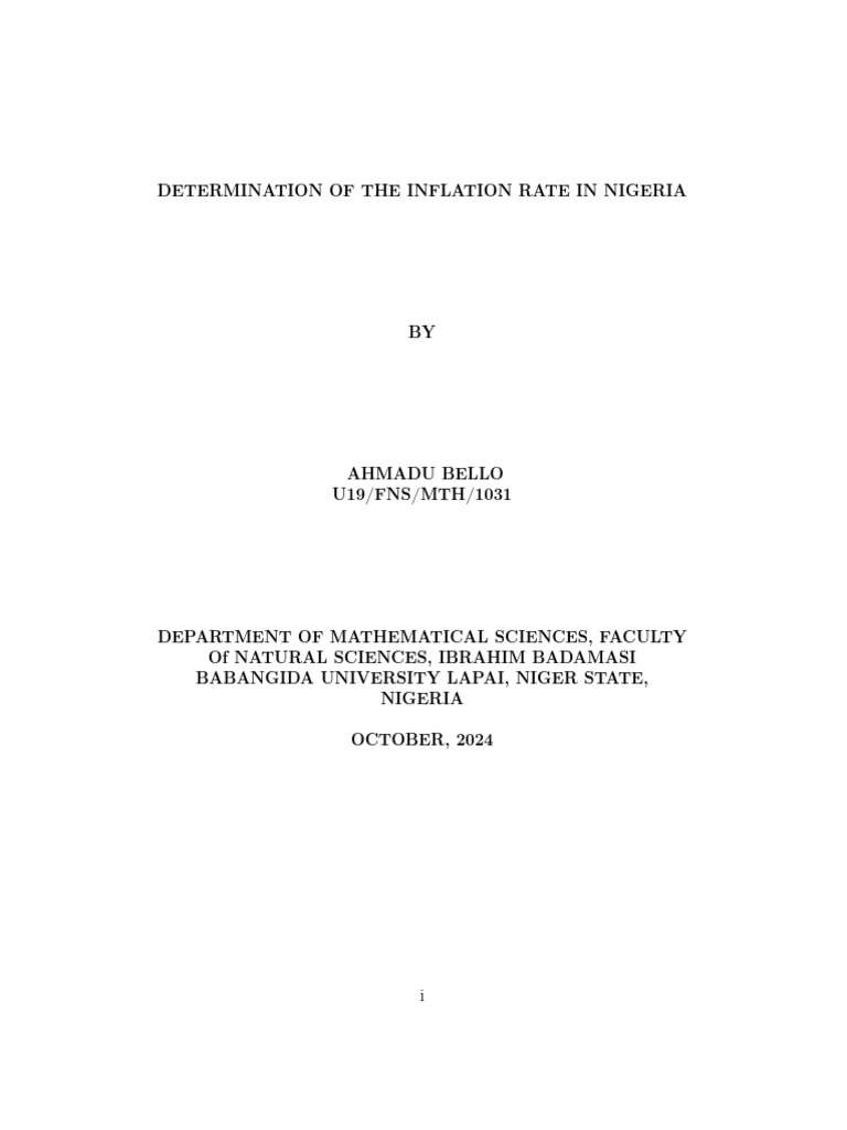 Inflation Rate Analysis in Nigeria | PDF | Inflation | Regression Analysis
