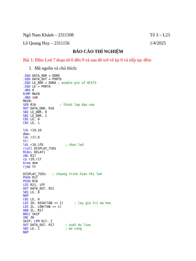 Báo Cáo Lab4 | PDF