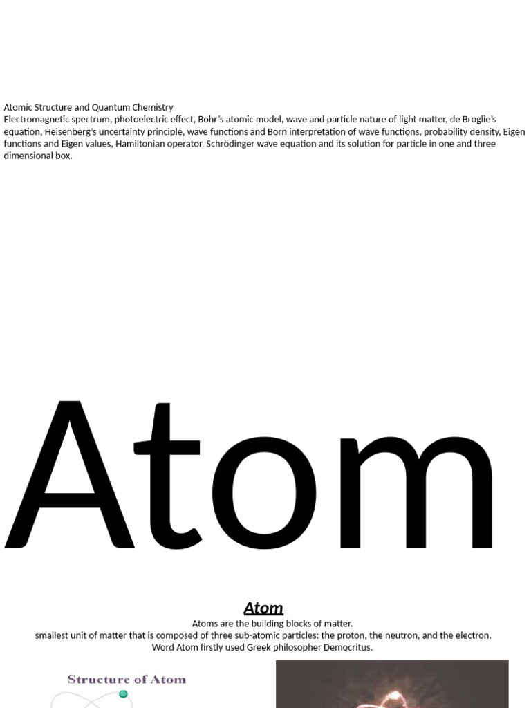 Atom | PDF | Atoms | Atomic Nucleus