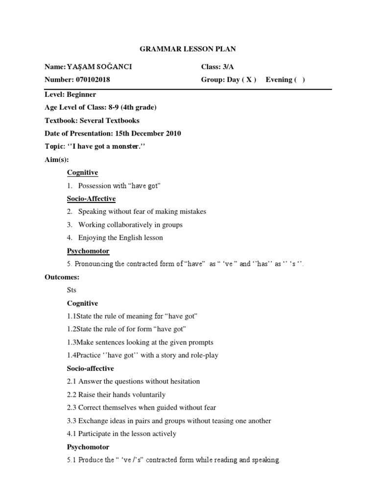 Micro Teaching Lesson Plan | PDF | Vocabulary | Lesson Plan