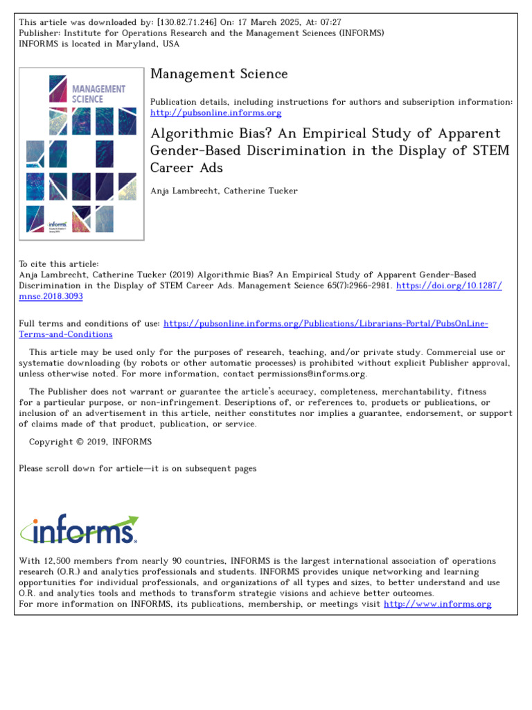 Algorithmic Bias | PDF | Disparate Impact | Bias