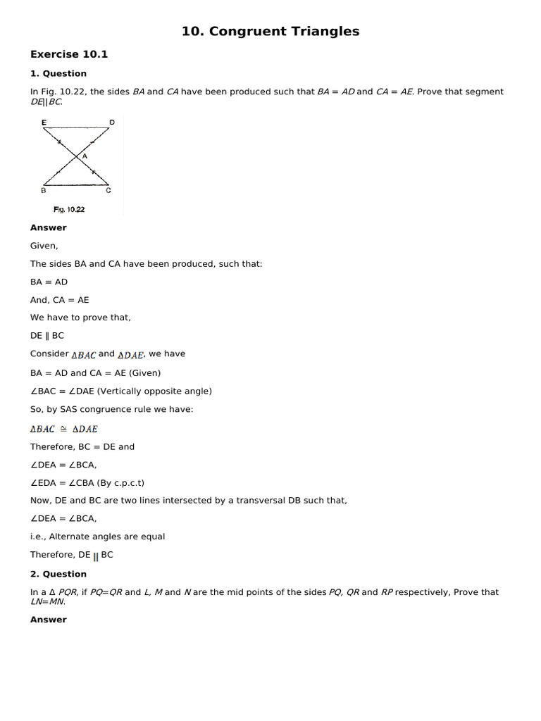 Congruent Triangles and Proofs | PDF | Triangle | Perpendicular