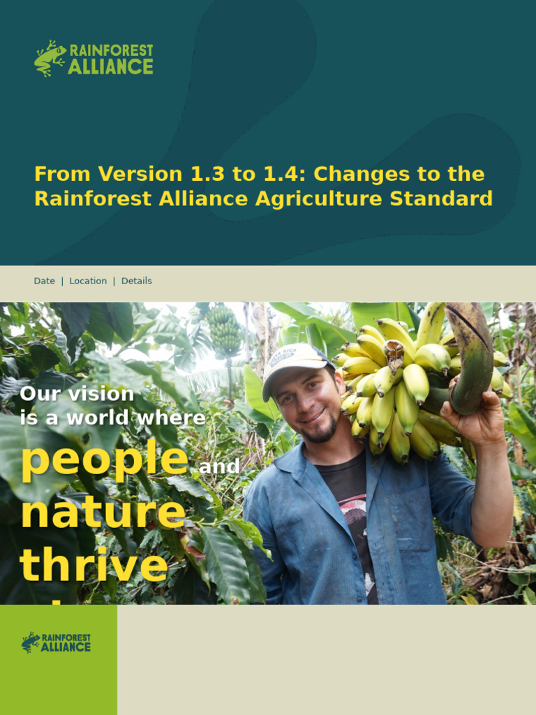 Updates to Rainforest Alliance Standard 1.4 | PDF | Audit | Sustainable ...