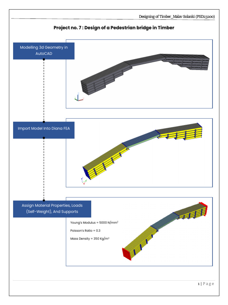 Timber Bridge Design and FEA Analysis | PDF | Stress (Mechanics) | Bending