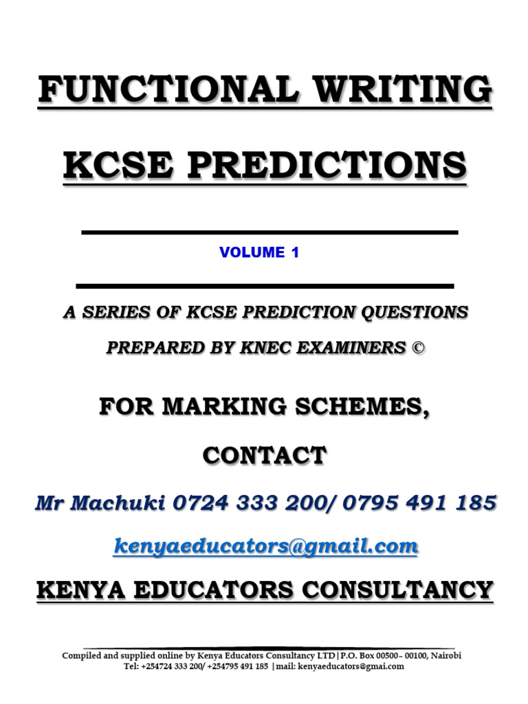 KCSE 2024 Functional Writing Predictions | PDF
