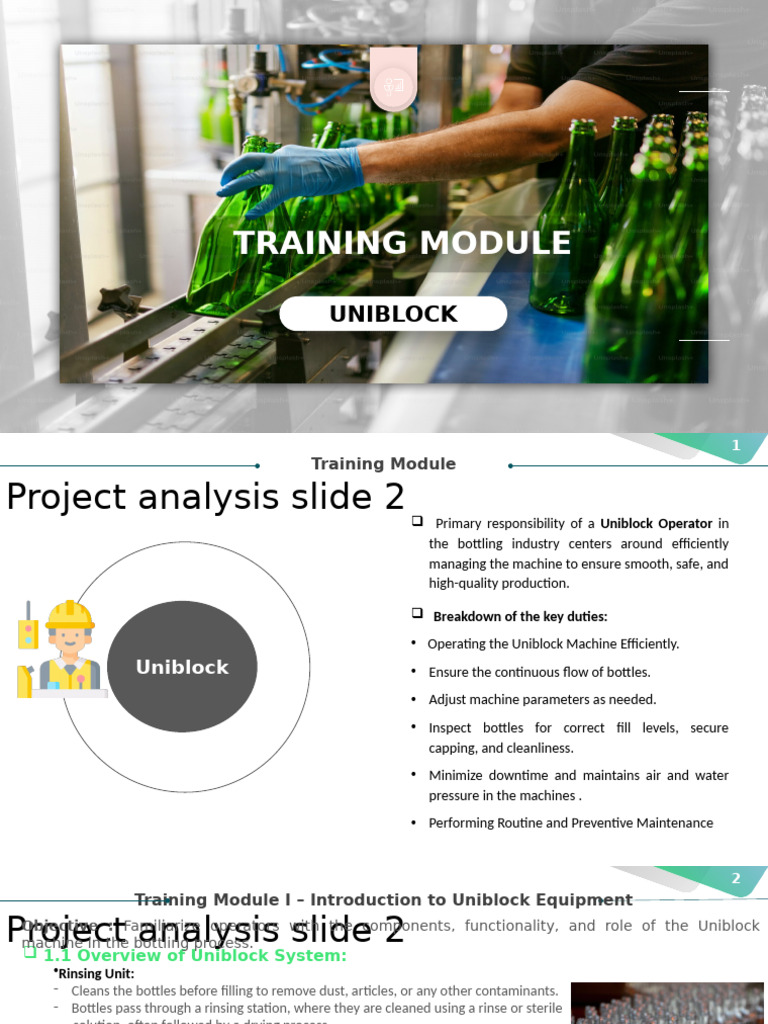 Uniblock Machine Operator Training Guide | PDF | Machines | Valve