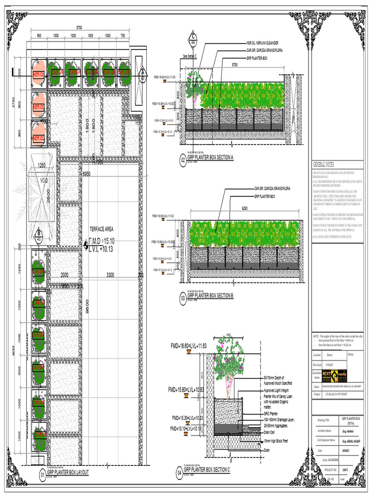 GRP Planter Box Detail Drawings | PDF | Architectural Elements ...