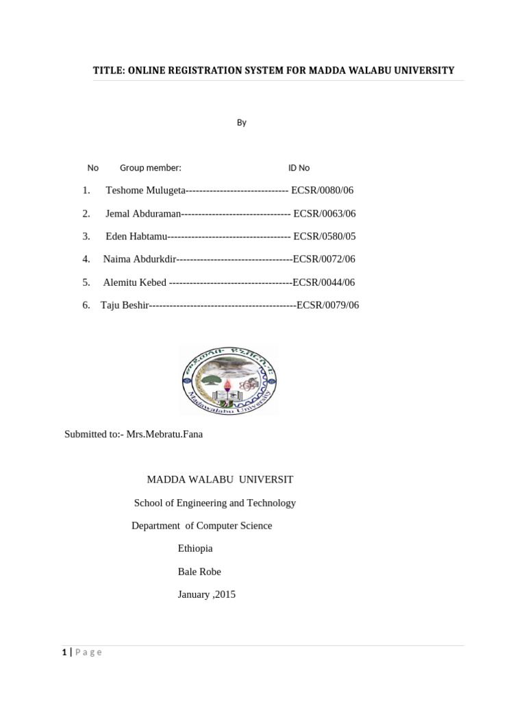 Madda Walabu University Online Registration | PDF | Server (Computing ...