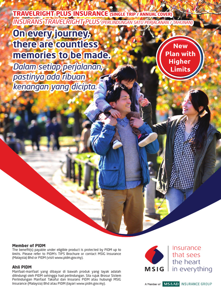 MSIG TravelRight Plus Insurance Brochure v28 | PDF | Insurance | Mental ...