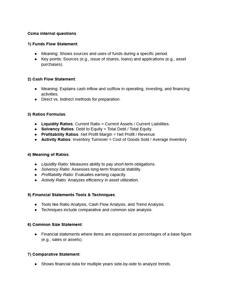 Financial Statements and Ratios Guide | PDF | Cash Flow Statement ...