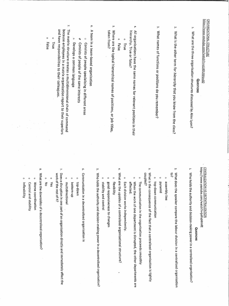 Organizational Structure Centralization Vs Decentralization Pdf