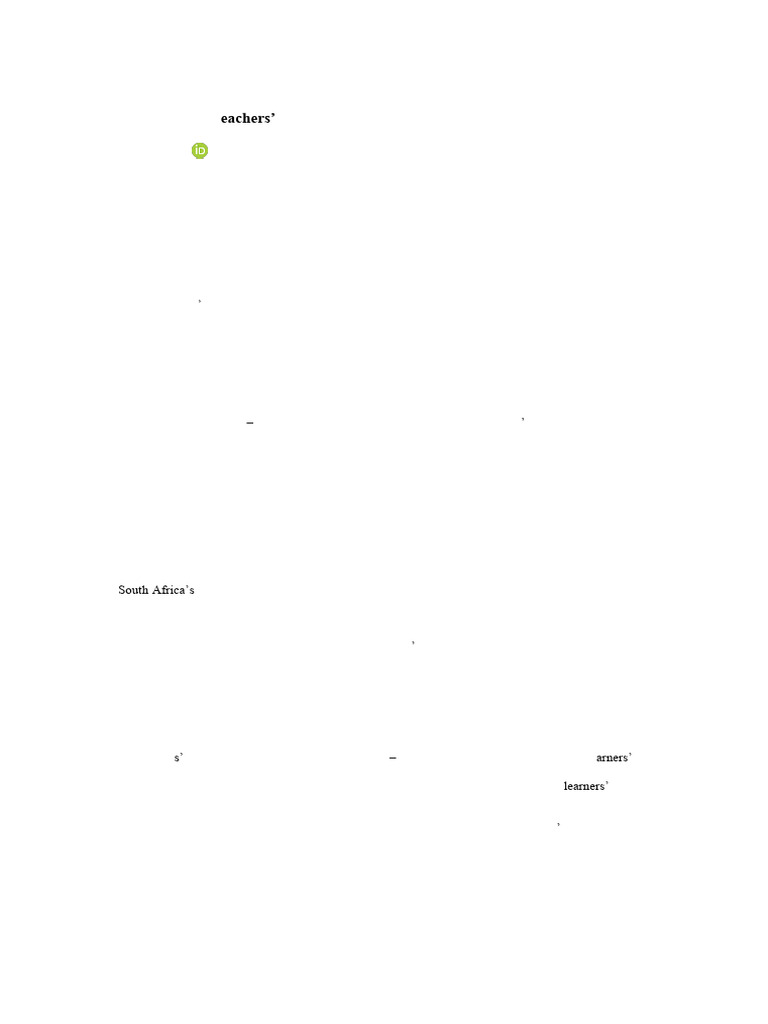 Foundation Phase Teachers Challenges in Teaching | PDF | Teachers ...