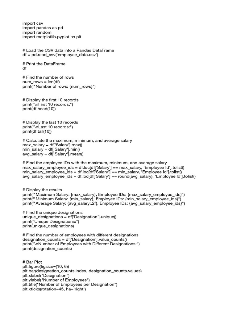 Employee Salary Analysis and Visualization | PDF