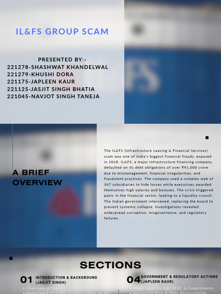 IL&FS Scam: Impact and Lessons Learned | PDF | Non Bank Financial ...