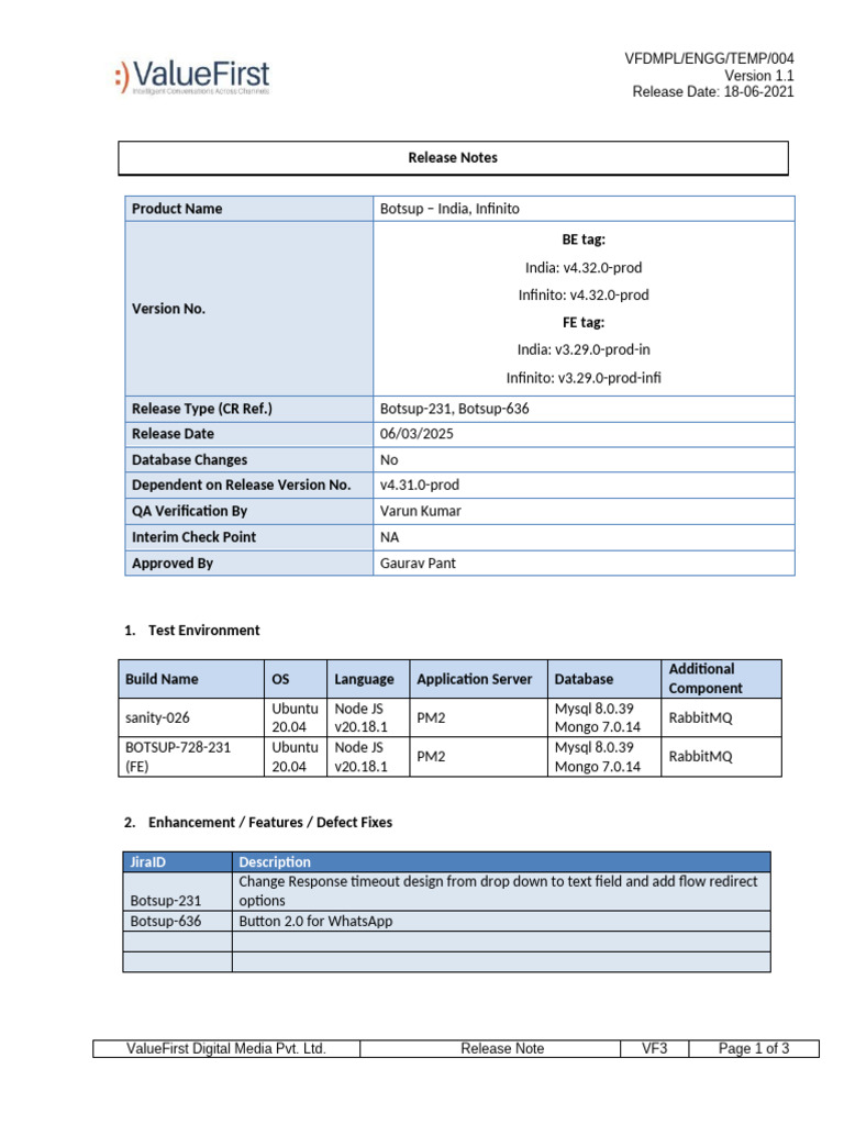 Release Note - Botsup-231 - 636 - v4.32.0 - v3.29.0 - 06-03-2025 | PDF ...