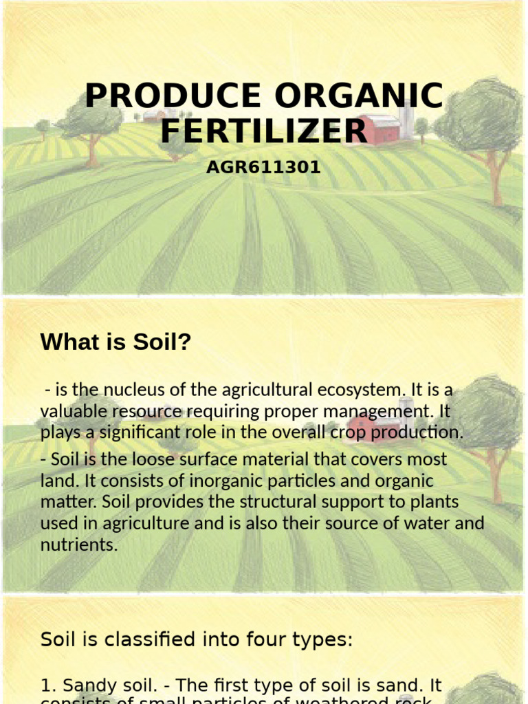 Organic Fertilizer | PDF | Compost | Soil